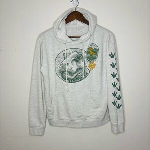 Jurassic World Universal Studios Hoodie Women’s‎ Size Small Light Gray Green